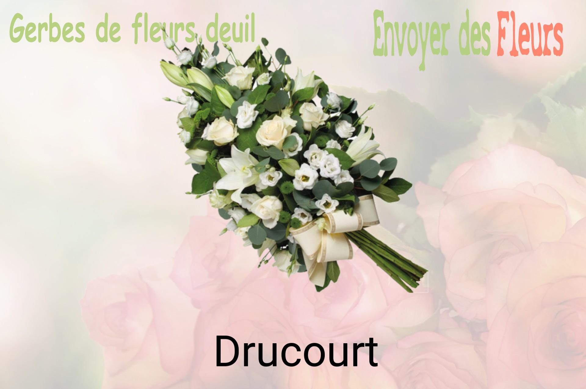 Gerbe de fleurs de deuil livrée à Drucourt